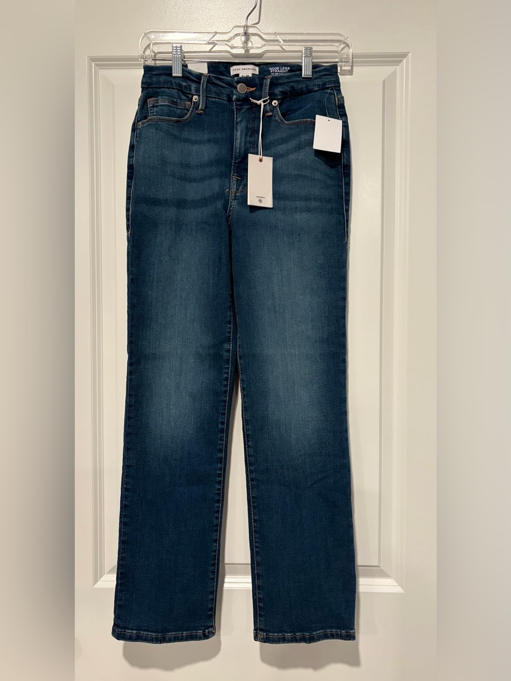 Good American Women's Dark Blue Straight-Leg Jeans